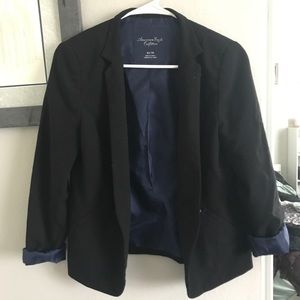 Black blazer with navy lining